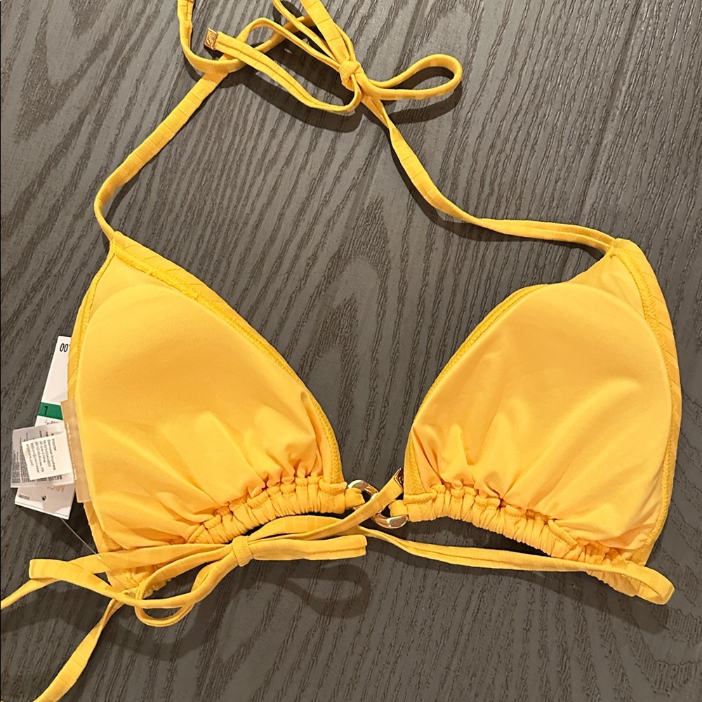 Michael Kors Yellow Ribbed String Bikini Set - Picture 6 of 11